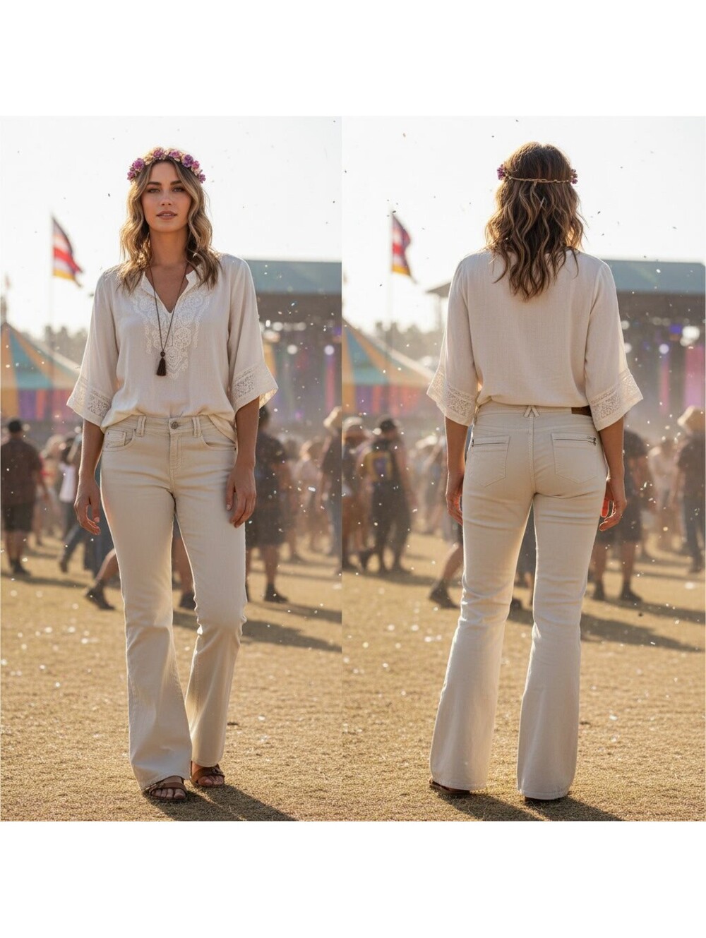 1787 - PILCRO Vintage Slim Light Beige Women's Jeans Size 29